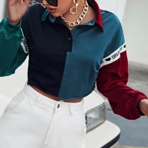 Collard Croptop Sweatshirt